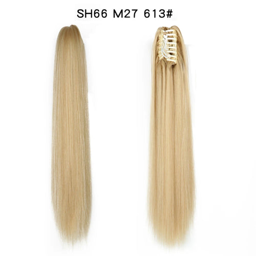 Long Wavy Straight Claw Clip On Ponytail Hair Extension Synthetic