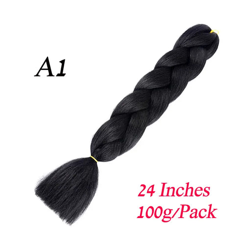 Synthetic 24Inch 100G Wholesale Single Ombre Color Glowing Hair