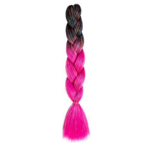 Synthetic Ombre 24inch Glitter Jumbo Braids Extensions Sparkle Rainbow