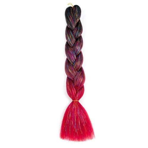 Synthetic Ombre 24inch Glitter Jumbo Braids Extensions Sparkle Rainbow