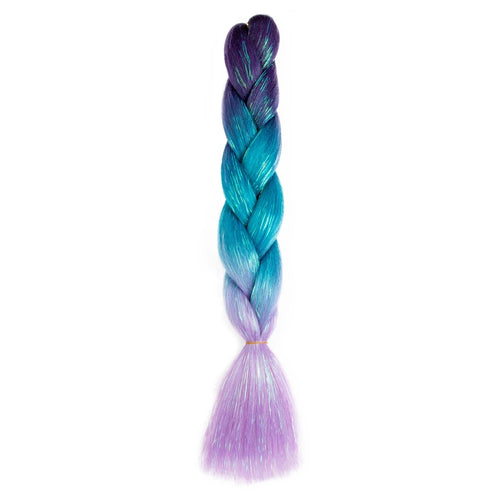 Synthetic Ombre 24inch Glitter Jumbo Braids Extensions Sparkle Rainbow