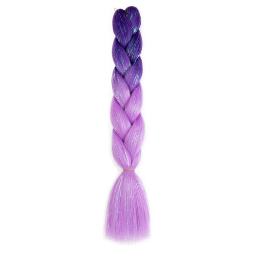 Synthetic Ombre 24inch Glitter Jumbo Braids Extensions Sparkle Rainbow