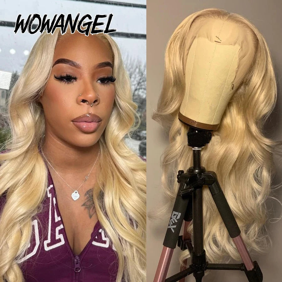 Wow Angel 250% #613 HD Lace Front Wigs 13x6 Blonde Body Wave Wig 13x4