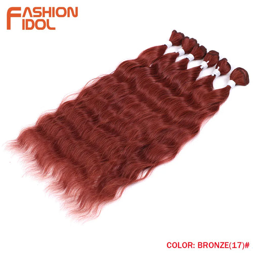 Loose Deep Water Wave Hair Bundles Synthetic Hair Extensions Ombre