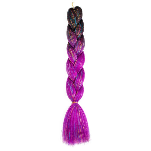 Synthetic Ombre 24inch Glitter Jumbo Braids Extensions Sparkle Rainbow