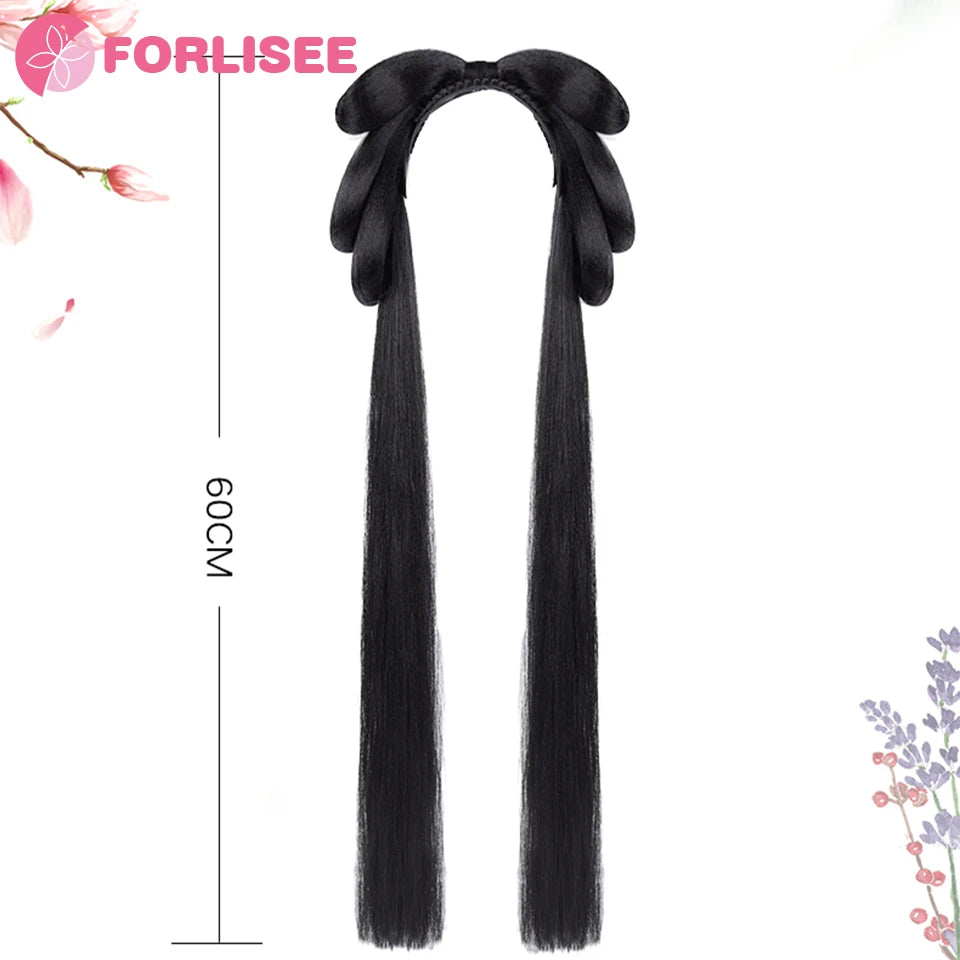 Synthetic Ancient Costume Hanfu Wig All-in-one Lazy Hairband Ancient