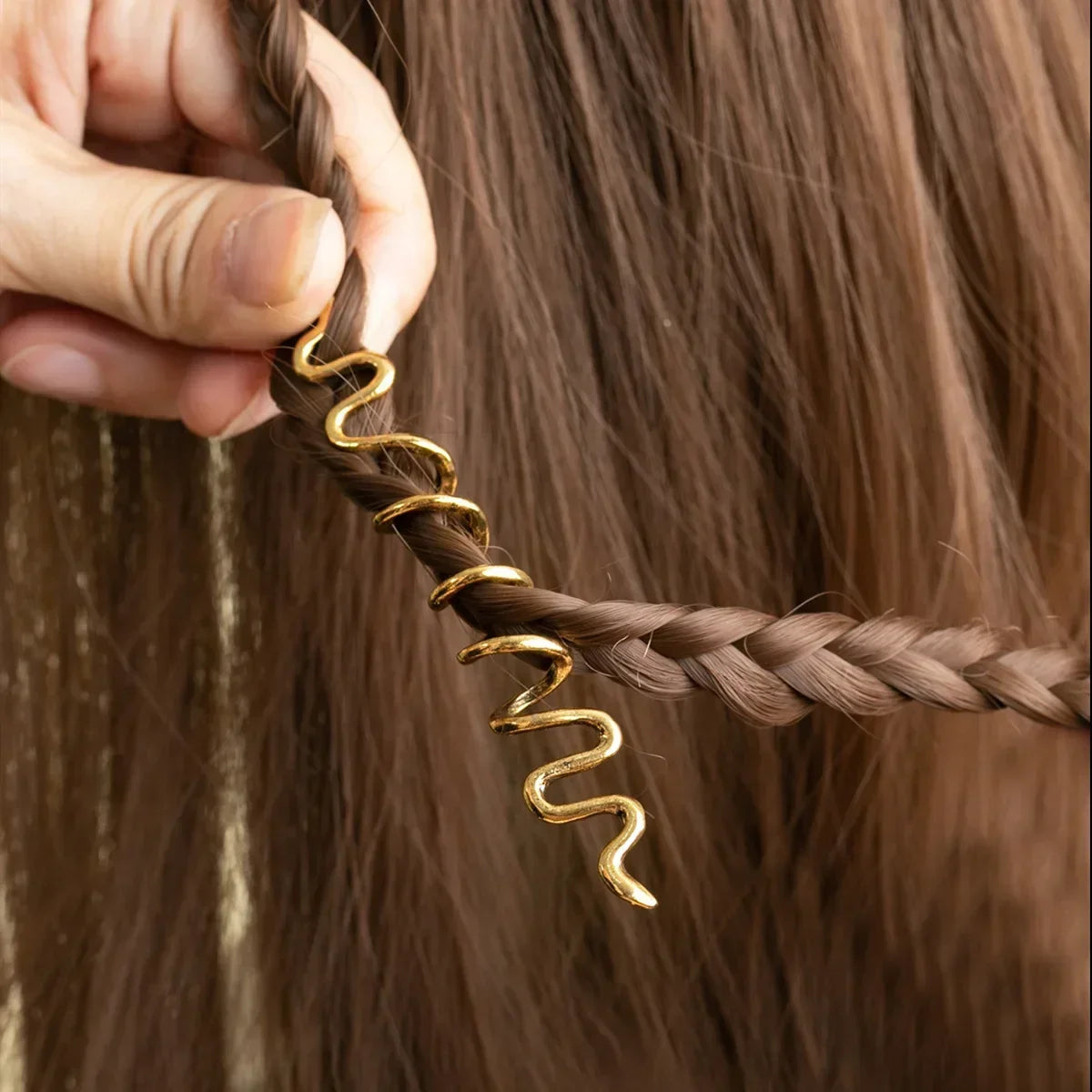 28/60pcs Gold Silver Hair Ring Braid Dreadlocks Snake Bead Hair Cuffs