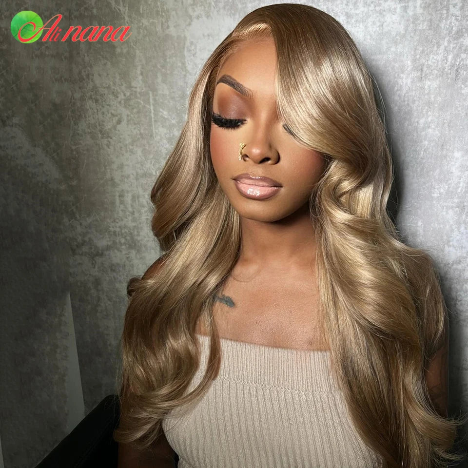 Ash Blonde Colored 13X4 13X6 Lace Frontal Wig Body Wave Human Hair