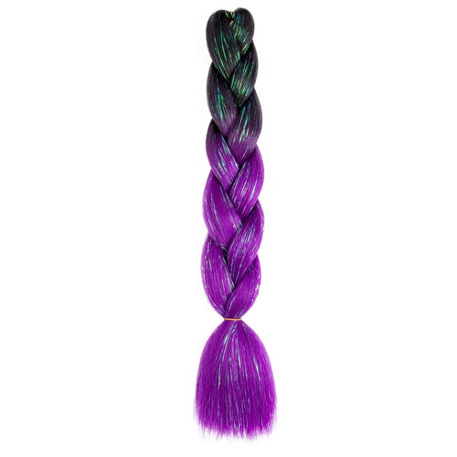 Synthetic Ombre 24inch Glitter Jumbo Braids Extensions Sparkle Rainbow