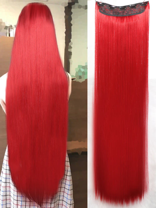 Synthetic 5 Clip In Hair Extensions Long Straight Hairstyle Hairpiece