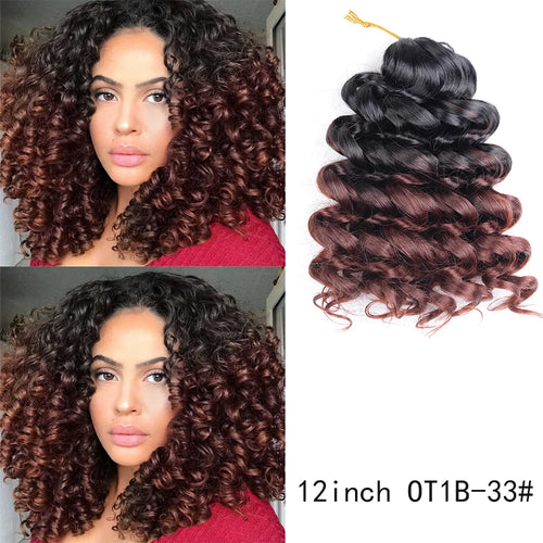 Ocean Wave Crochet Hair 12Inch Synthetic Deep Wave Braiding Hair