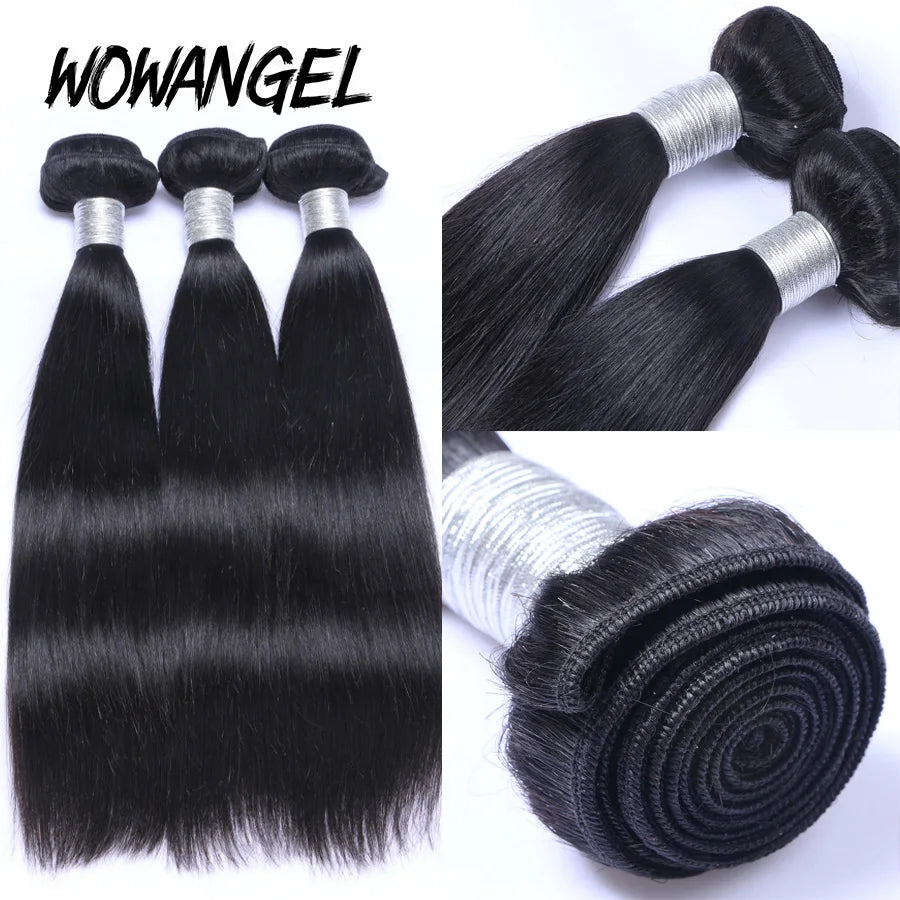 Wow Angel 28 30inch Bone Straight Human Hair Bundles 1/3/4 pieces 10A