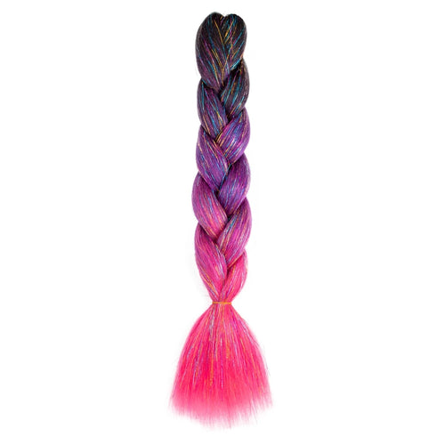 Synthetic Ombre 24inch Glitter Jumbo Braids Extensions Sparkle Rainbow