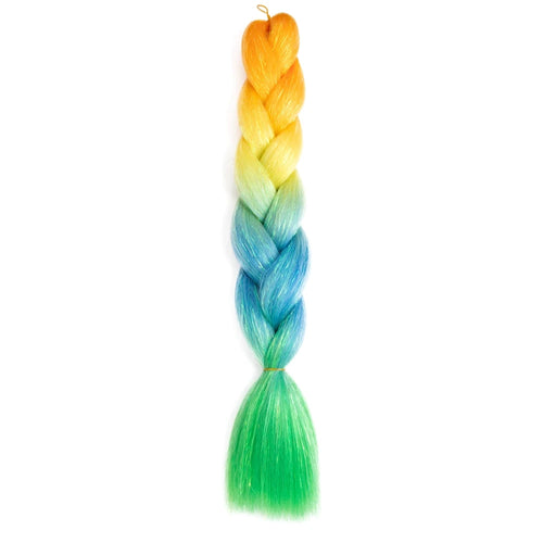 Synthetic Ombre 24inch Glitter Jumbo Braids Extensions Sparkle Rainbow