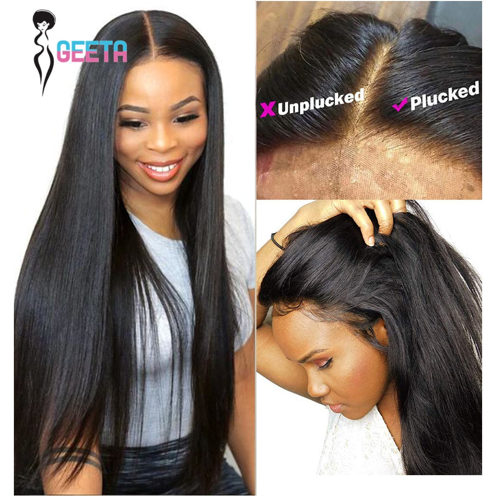 Straight 13x6 Lace Front Human Hair Wigs HD Lace Frontal Wig Pre