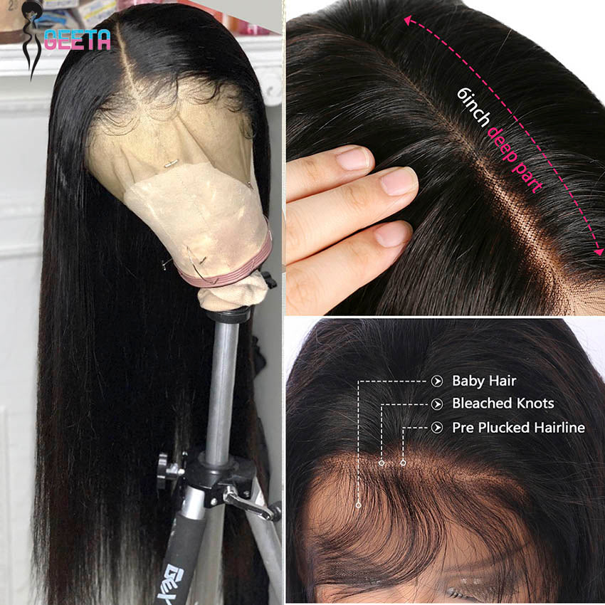 Straight 13x6 Lace Front Human Hair Wigs HD Lace Frontal Wig Pre