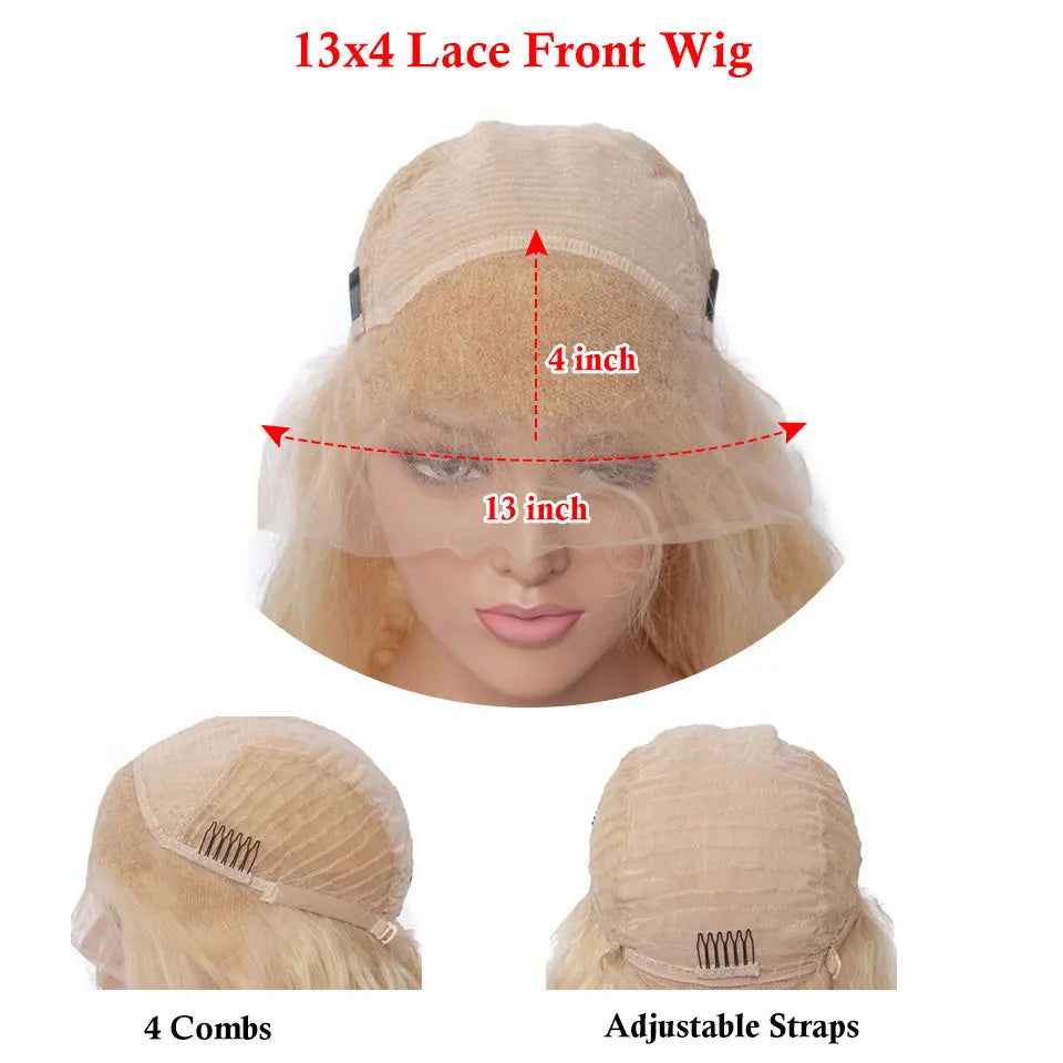 Platinum Blonde Colored Lace Front Wig Body Wave Brazilian Remy Human