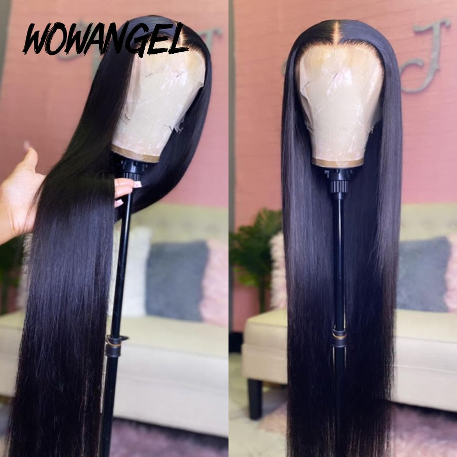 wow angel hd lace frontal wig Human hair wig 36inch Straight - 13x6